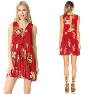 Free People small dress in deep red
